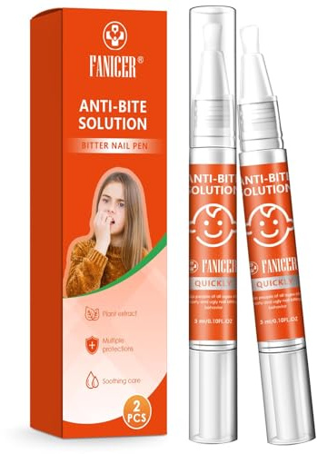 2er Pack Bitterer Nagelstift, Nägelkauen Stoppen Stift, Bitterer Stift gegen Nägelkauen & Daumenlutschen, Für Kinder und Erwachsene, Nagelpflege ohne Glanz, Hilft Gewohnheiten abzulegen