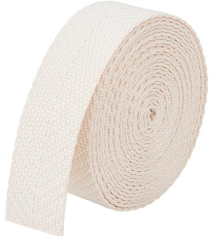 BENECREAT 4.6 m x 3.8 cm Fettuccia In Policotone, Nastro A Righe In Policotone con Motivo A Freccia per Artigianato, Cinture, Borse, Manici e Articoli per Cucire, Floreale Bianco