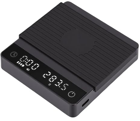 Fockety Balance à café, Balance de Cuisine Rechargeable Ultra Portable 0,1 G de Haute Précision avec écran rétroéclairé et Minuterie Automatique pour la Cuisson du café et le Contrôle
