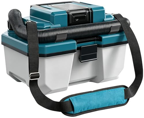 Aspirapolvere a batteria a secco, 3 in 1 industriale, 10 l asciutto + 5 l, potenza di aspirazione 13 kPa, compatibile con batterie Makita da 21 V
