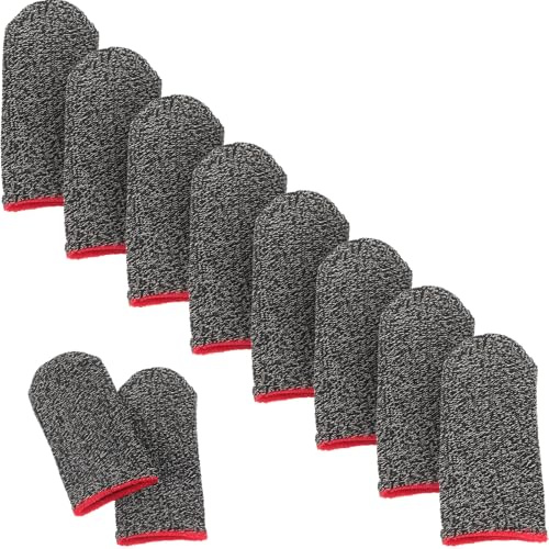 SOLUSTRE 10 Stück Gaming Fingerhandschuhe aus Silberfaser Atmungsaktive und Schweißableitende Fingerlinge für Präzises Touchscreen Gaming und Komfortablen Fingerschutz