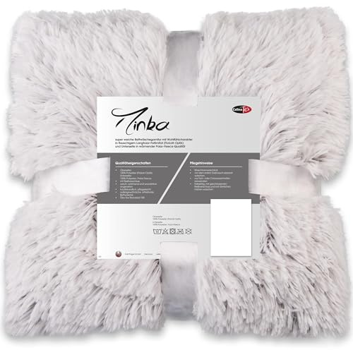 CelinaTex Minka Bettwäsche 155 x 220 cm 2teilig Longhair Felloptik Bettbezug Creme weiß braun