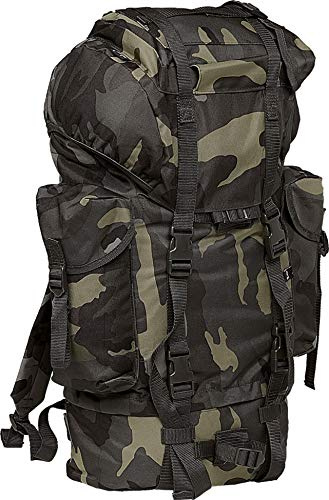 Mochila Brandit BW de 65 litros, ejército alemán, Bw Kampfrucksack, Darkcamo