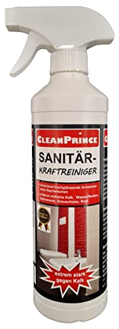 0,5 Liter Sanitär Kraftreiniger 500 ml Bad WC Reiniger Reinigungsmittel Sanitär Wanne Kalk Wasserflecken Rost Dusche Toilette Bad Badezimmer Kalklöser Wasserflecken
