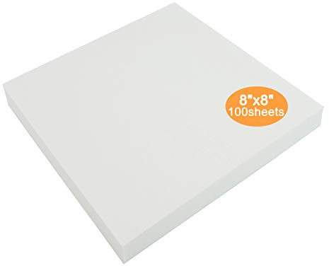 New brothread Tear Away (desgarrar de) Estabilizador de bordado 8x8 (20cmx20cm) - 100 Hojas - Peso Medio 50gm(1.8oz) - Se adapta a Máximo bordado Área 15cmx15cm
