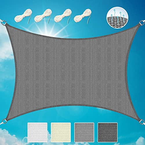 Sol Royal Sonnensegel rechteckig wasserdurchlässig HDPE atmungsaktiv | 3x4m anthrazit Segeltuch für Balkon Terrasse Segel Garten Pool Camping – Atmungsaktiver UV Sonnenschutz Shade Sails HS9