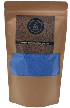 KERZENSAND Wachsgranulat 400g inkl. 3 Docht - Palmwachs Kerzengranulat - universal einsetzbar - kreativ - vielseitig - dekorativ - Farbe: Hellblau