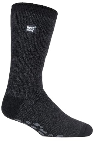 Heat Holders – herr, vinter, extremt varm, halkfria, termostrumpor med ABS, Blå twist tofflor, 39/45 EU