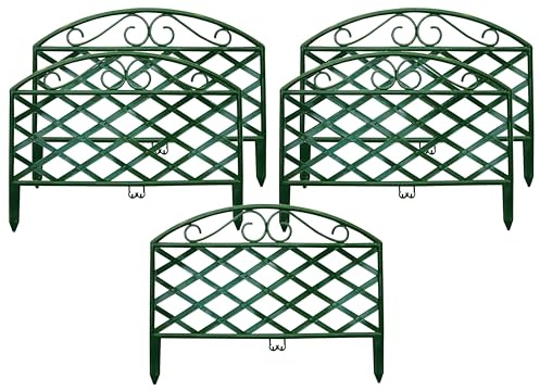 Set 5 Recinzioni Ornamentale per Giardino 46x35 cm in Plastica Rama