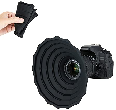 JJC Silicone Lens Hood, Universal Foldable Anti-Reflection Lens Hood Protector for Canon Nikon Sony Fuji DSLR Camera Lens Body Diameter between 73mm~88mm, Glass Window Photography Accessory