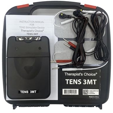 Therapist’s Choice® TENS Unit Muscle Stimulator with Accessories – TENS Unit Muscle Stimulator for Back Pain Relief, TENS Machine, Neck Pain, Sciatica Pain Relief, Nerve Pain Relief