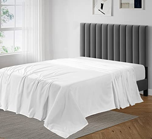 800 Thread Count Super Soft And Luxurious Easy Care 100% Pure Egyptian Cotton Flat Sheet For Hotel Quality Bedding-Breathable Bed Top Sheet (Double: 230x260cm)