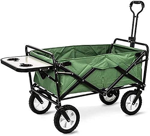 MTYLX Multifunktionaler Aufbewahrungswagen, Multifunktions-Einkaufswagen, Klappbarer Garten-Campingwagen Kleines Desktop-Design Große Kapazität Handwagen Aufbewahrungswagen, Grün,Grün