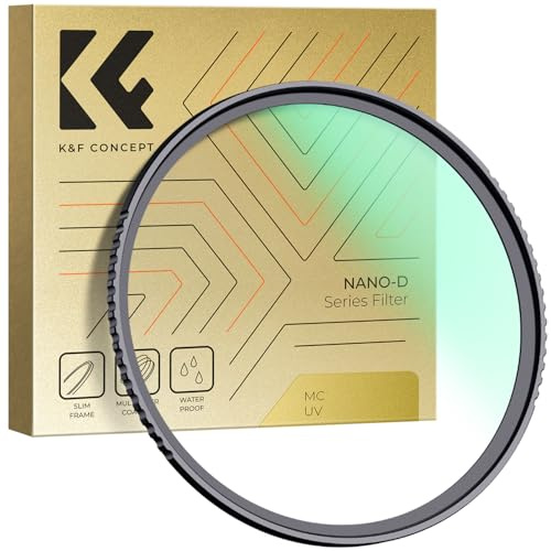 K&F CONCEPT Filtre UV 62mm Filtre de Protection HD Multi-Couches Imperméable pour Objectif Appareil Photo (D Série)