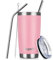 UsparkMC 20oz 550ml Tumbler Stainless Steel with Lid and Straw,Double Wall Vacuum Insulated Coffee Travel Mug for Hot & Cold,Reusable Cup,BPA Free,Pink