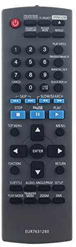 VINABTY EUR7631260 Télécommande remplacée pour Panasonic DVD Player Remote Control DVDS33 DVDS33EK DVDS33ES DVD-S33 DVD-S33EE DVD-S33GC DVD-S33GCA DVD-S33GCS DVD-S33GCU DVD-S33GN DVDS511 DVDS511DVDS2