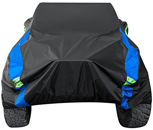 Avecrew Funda Impermeable para Jeep Wrangler de 4 Puertas, Todo Tipo de Clima, Cubierta de Lluvia para automóviles, Exterior Completo para Jeep Covers Compatible con JK JL TJ YJ CJ
