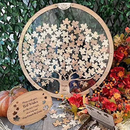 Starnearby Livre d'or de Mariage en Forme d'arbre, Alternative au Livre d'or de Mariage en Bois, Décoration de Mariage, Ornements de Souvenirs pour Réception de Mariage