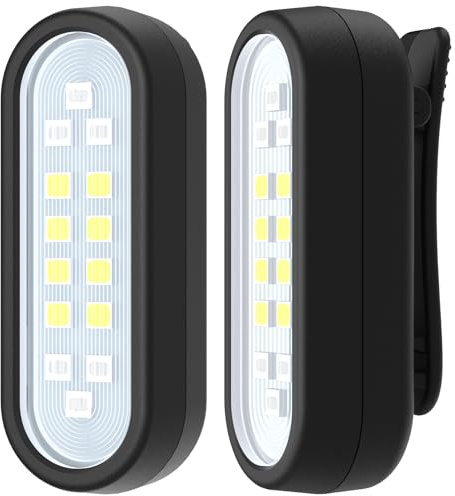 Yaklim Running Light, 2 Pack Clip on Flashlight for Runners Rechargeable Safety Lights for Walking at Night Hands Free Emergency LED Flashlight Work Light Warning Flashing Camping Hiking Walking Dog