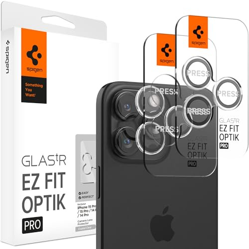 Spigen Glas.tR EZ Fit Optik Pro (2P) für iPhone 15 Pro/iPhone 15 Pro Max crystal clear