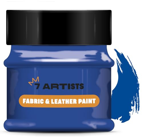 7 Artists Pintura Textil Azul 50 ml Pintura para Tela | Pintura Textil Permanente y Lavable | Pintura Tela | Pintura para Ropa | Pintura para Cuero | Pintura Zapatillas | Pintura Cuero