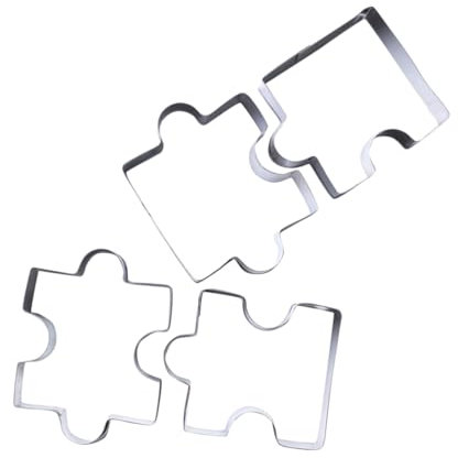 4pcs Biscuits Baking Mould Fondant Cutter Biscuit Cutter Cookie Cutter Pastry Cutter Baking Mold Cake Cutter Puzzle Metal