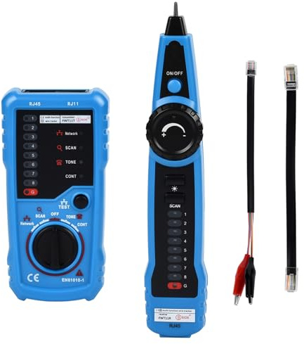 FWT11 Kabeltester Wire Tracker, Kabeltester Wire Tracker, RJ45 RJ11 Telefonkabel-Diagnosetester, Telefonleitungs-Tracker, Kabel-Tracker, Leitungsfinder, Toner-Ethernet-LAN-Detektor