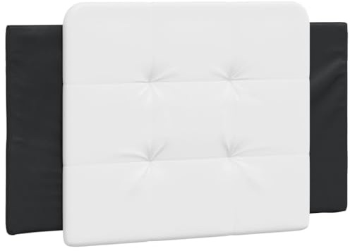 vidaXL Kissen für Kopfteil Zadar, Wandpolster Polsterpaneel Bettkopfteil, Rückenkissen Polsterkopfteil Wandkissen Schlafzimmer, Weiß Schwarz 80cm Kunstleder