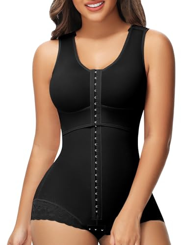 SHAPSHE Fajas Colombianas Moldeadoras BBL Post Cirugía Etapa 2/3 Moldeadora de cuerpo Control de abdomen Prendas moldeadoras de alta compresión, Negro, S