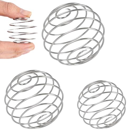 HFMYGS Shaker a sfera in acciaio inox, 3 pezzi, shaker a sfera in acciaio inox, per il fitness, shaker proteico, per bevande