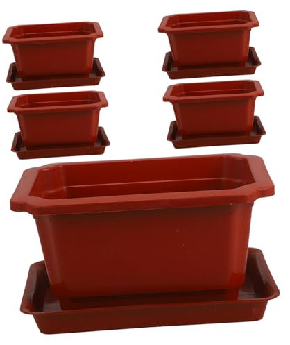 SEWOART 5 Sätze Kunststoff-pflanztopf Für Bonsai Blumen Und Sukkulenten Garten Und Innenbereich Mit Untertasse Für Saubere Oberflächen