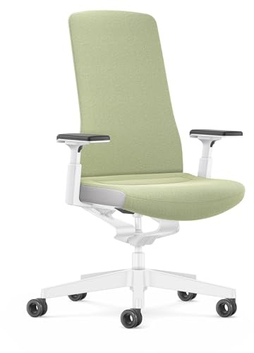 Interstuhl Bürostuhl Pure Interior Edition - Der Schreibtischstuhl der Sich an Gewicht und Bewegung anpasst - ergonomische Smart-Spring Technologie - Made in Germany (4D-Armlehne, Grün | Weiß)