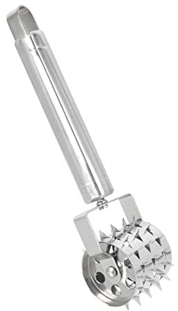 OKUMEYR Edelstahl Steak Mallet Fleischklopfer Tragbarer Fleischlöser Mit Roller Küchenhelfer Für Zartes Fleisch Spülmaschinenfest Für Steaks Rippchen Hähnchen