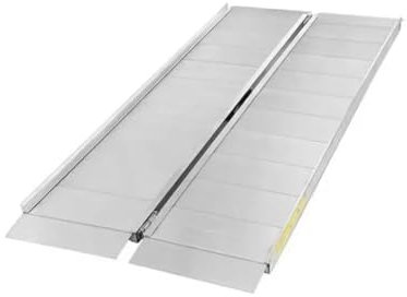 Klappbare Rollstuhlrampe aus Aluminium, tragbare Schwellenrampe 1,8 m für Roller, Treppen, 183 cm L x 71 cm B, 272 kg Kapazität