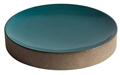CHFYIJYHM Moderne große Speiseteller, Dessertteller, Salatteller, Servierteller, Tablett, Steingut, runder Keramik-Speiseteller, flacher Teller, kaltes Geschirr, stapelbare Speiseteller(C,7 INCH)