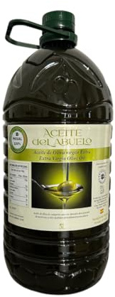 Aceite de Oliva Virgen Extra 5L | ACEITE DEL ABUELO | COSECHA 25/26 | Calidad gourmet | Monovarietal Hojiblanca o Picual | Procedente de la Sierra Sur de Sevilla. (1)