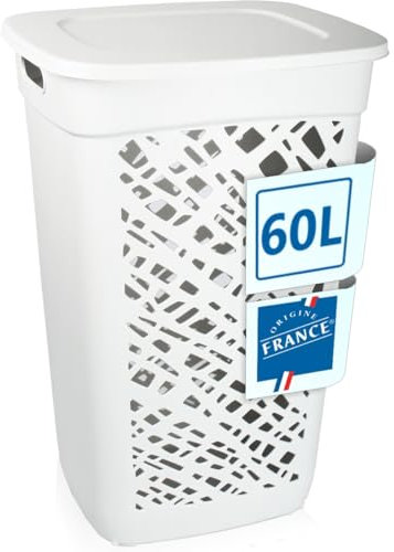 Wäschebox Wäschesammler 60L Wäschekorb mit Deckel Wäscheaufbewahrung aus Kunststoff Wäsche Sortierer