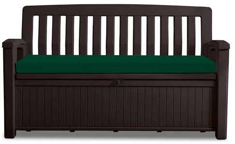 Go4Demand Waterproof Garden Bench Cushion 128x50x5cm Outdoor Bench, Eden & Storage Bench Seat Pad Only Extra Thick Swing Bench Patio Furniture Pads Durable & Easy to Clean Removable Cover (Green)