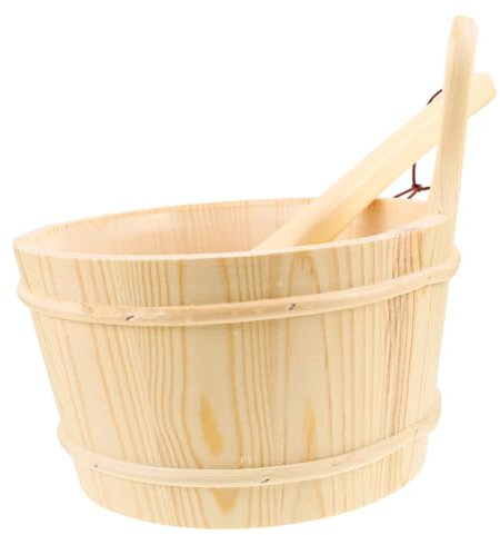 1 Set Sauna Barrel Set Warm Face Inflatable Sauna Headrest Sauna Tent Hot above Spa Sauna Accessories Clothes Sauna Seat Fire Scoops Home Sauna Barrel Beige Wooden