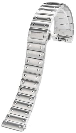 CWCWC Uhrenarmbänder aus Edelstahl, Armband aus massivem 316L-Edelstahl, angepasst for Cartier Santos-Uhrenarmband, Santos100, Santos-Schmetterlingsschließe, 21 mm, Herren-Uhrenarmband