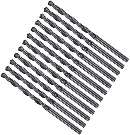 METALLIXITY Punta da Trapano (2,7mm) 12pz, Acciaio ad Alta Velocità 4241 (HSS) Gambo Dritto Nitruro Nero 118° per Legno Plastica Ferro Rame Alluminio Metallo Morbido Basso