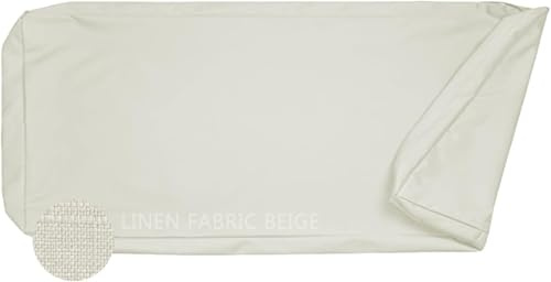ZUOZHE Sitzkissenbezug & Bankauflage Bezug Für Gartenbank Und Stuhl | Waschbar | Leinenstoff | Rutschfester Gummirücken | Reißverschluss Dicke 8cm Wasserdicht(Beige,160x60x8cm)