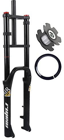 Forcella Anteriore ad Aria per Bicicletta MTB da 26 Pollici, Forcella Ammortizzata per Mountain Bike da Neve Fat da 1-1/8'', Tubo Dritto/Conico, Escursione 150 mm, QR 9 * 135 mm, r