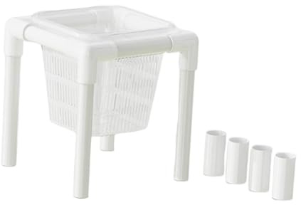 Dualoai Aquarium Porte-Plante Aquatique avec Corbeille de Plantation Hydroponique Support Stable en PVC Panier à Racines pour Plantes Semi-Aquatiques Tasses, Grand