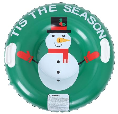 GANAZONO Inflatable Snowman Ski Ring Winter Sports Tube Decorative Snow Tube Ski Inflatable Sled Snow Sled Adult for Winter Heavy Duty Green Pvc