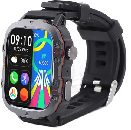 Dpofirs Montre Intelligente TFT 1,96 Pouces avec Haut-Parleur HiFi, Montre de Sport BT étanche pour l'exercice (Black)