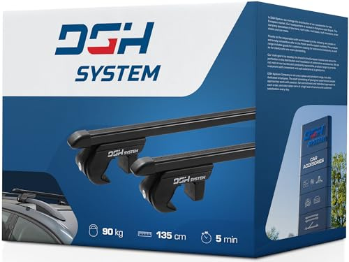 DGH System Dachträger Autogepäckträger RELINGTRÄGER kompatibel mit Volkswagen Touran II 5T Van 5-Tür ab 2015 max 90 kg 135 cm Stahl