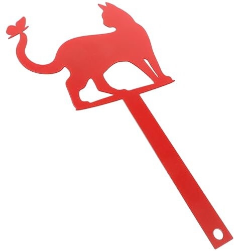 jojofuny Piquet de Boîte aux Lettres en Fer Rouge, Décoration Extérieure de Chat et Insecte, Drapeau Vertical Décoratif pour Jardin, Accessoire Robuste et Original pour Boîte aux Lettres