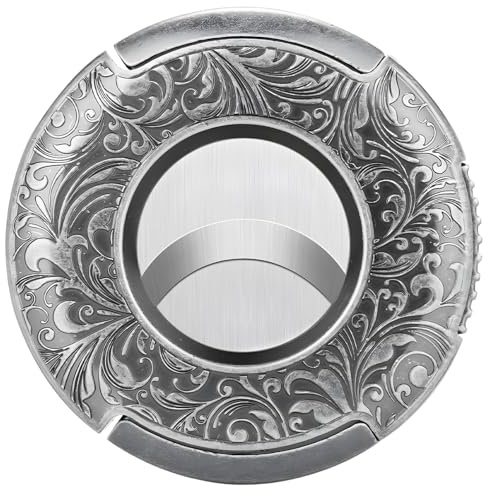 Tressify kanonmetall cigarrskärare med presentask, rostfritt stål guillotin cigarrskärare, 25 mm håldiameter, dubbel skäregg, slätt snitt, elegant mönster, fars dagspresent