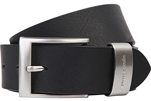 Pierre Cardin Gürtel Herren, Premium Echtleder-Gürtel Herren 40 mm breit, Echtleder Herrengürtel aus Vollrindleder schwarz, Größe/Size:100, Farbe/Color:schwarz